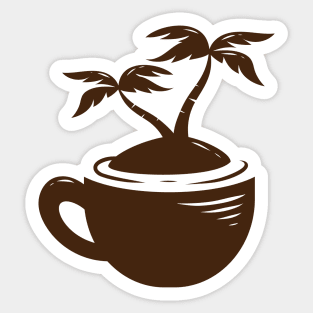 Relaxed Coffee Beach Sticker